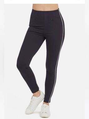 Spanx Ankle Piped Skinny Perfect Pants 20286R Navy Sz M